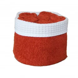PANIER FANNY CUIR + 6 SERVIETTES INV