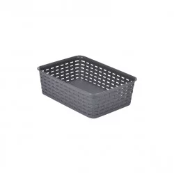 PANIÈRE TRESSÉE GRIS 1.6L 19.5x14xH6cm