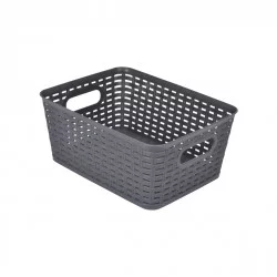 PANIÈRE TRESSÉE 9L 30x23xH13cm GRIS