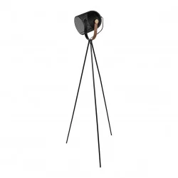 LAMPADAIRE SPOT TREPIED METAL NOIR
