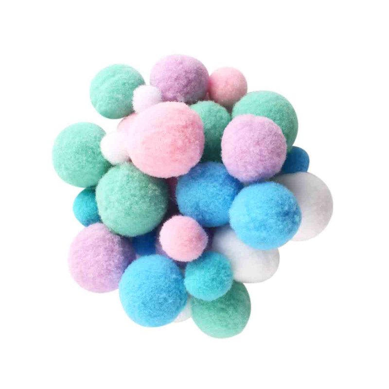 POMPONS ASSORTIS PASTEL DE 1 A 2,2 CM X