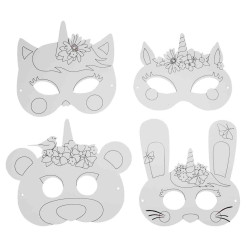 MASQUES EN CARTE FORTE LICORNE 18X17CM E