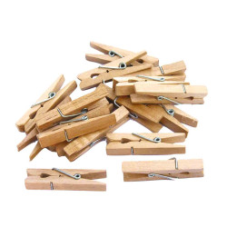 PINCES A LINGE BOIS NATUREL 2,5CMX50