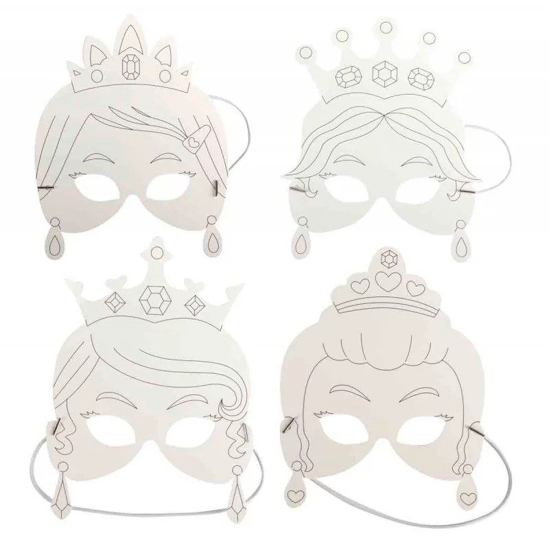 MASQUES PRINCESSES CARTON BLANC 17 X 23