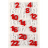 STICKERS CHIFFRES FEUTRINE ROUGE, BLANC
