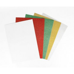 CARTES FORTES A4 PAILLETEES ROUGE, VERT,