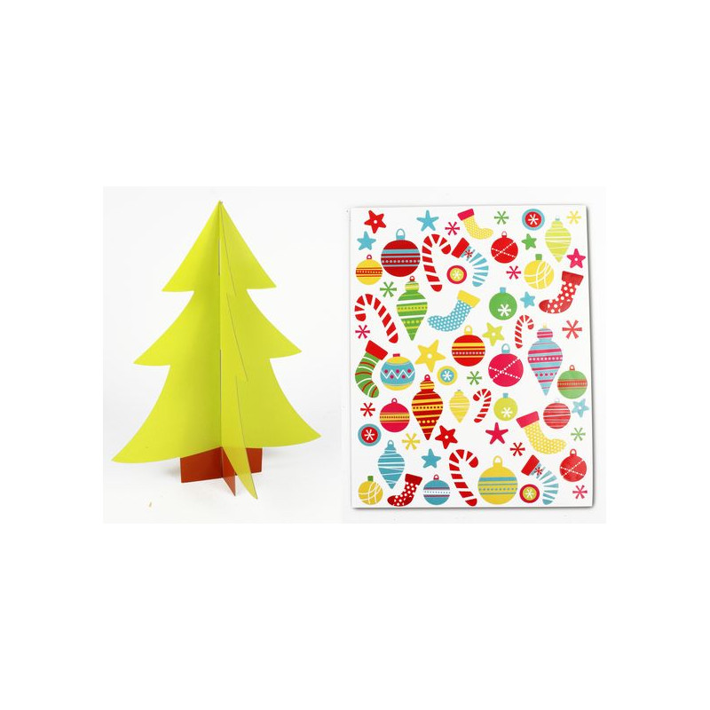 SAPIN À CUSTOMISER 25 x 20 cm GOMMETTES