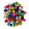 MINI POMPONS NOEL GLITTER VERT, ROUGE, O