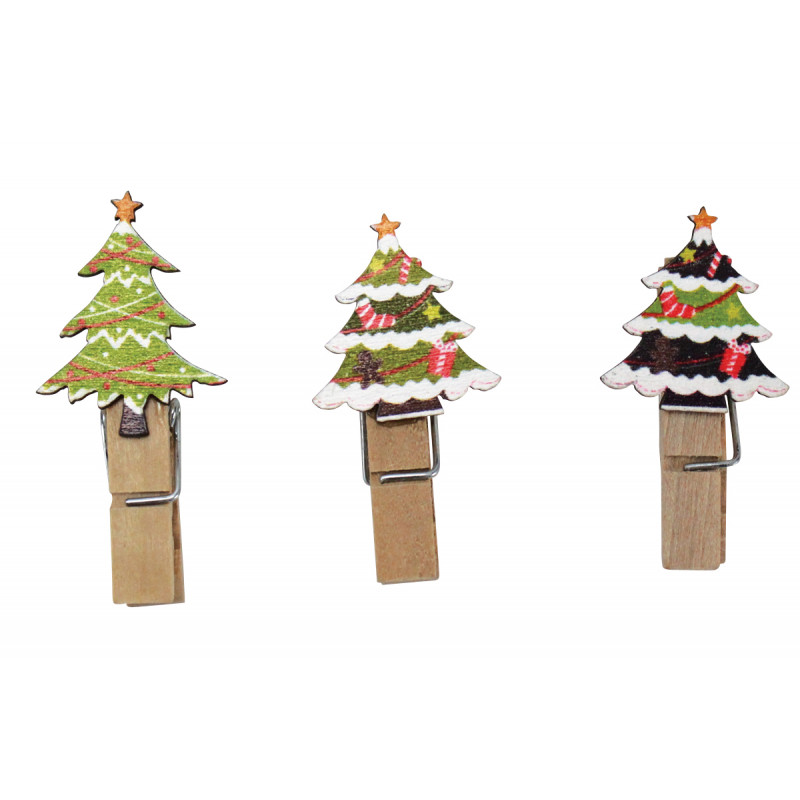 PINCES A LINGE SAPINS 4 X 2 X 1 CM X 10