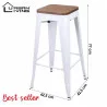 TABOURET DE BAR EN METAL BLANC MAT
