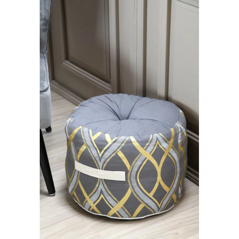 JOHAN POUF ROND 40X30 CM ANTHRACITE