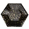 8 ASSIETTES TOILE D'ARAIGNEE NOIR ET D