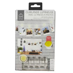 GUIRLANDE LED PHOTO 12 PINCES 195CM