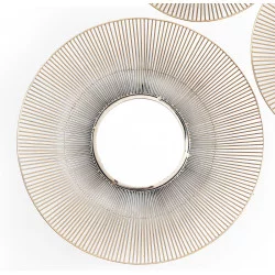 MIROIR ART DÉCO MÉTAL DORÉ ROND FILAIRE MM