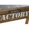 CONSOLE INDUSTRIELLE EN BOIS, MÉTAL ET VERRE "FACTORY" 120x47x82.5cm
