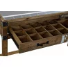 CONSOLE INDUSTRIELLE EN BOIS, MÉTAL ET VERRE "FACTORY" 120x47x82.5cm CONSOLE INDUSTRIELLE EN BOIS, MÉTAL ET VERRE "FACTORY" 120x47x82.5cm