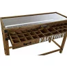 CONSOLE INDUSTRIELLE EN BOIS, MÉTAL ET VERRE "FACTORY" 120x47x82.5cm