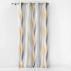 RIDEAU ONDULYS JAUNE BLANC 140 x 260 CM
