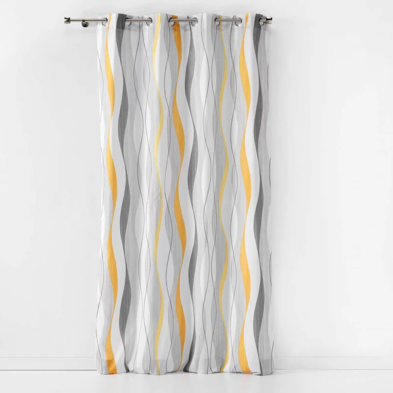 RIDEAU ONDULYS JAUNE BLANC 140 x 260 CM