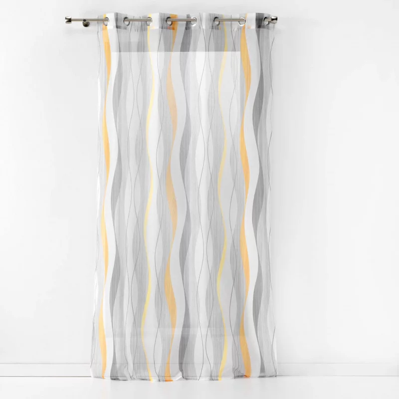 VOILAGE ONDULYS JAUNE BLANC 140 x 240 CM