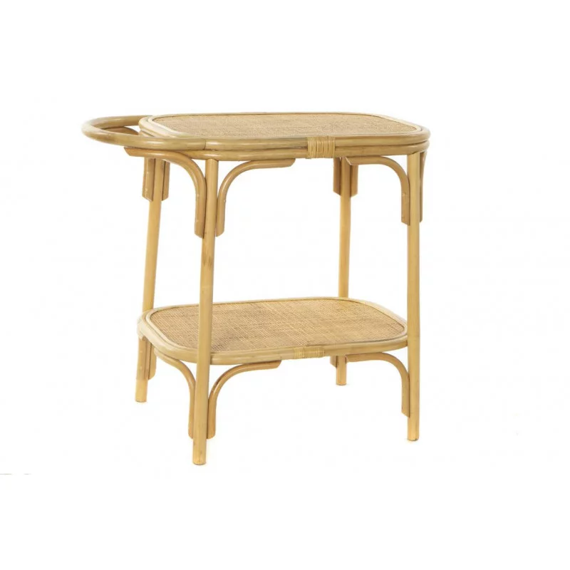 Table auxiliaire rotin et bambou naturel 75x43x69cm