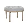 BANQUETTE CAPITONS RONDE LIN GRIS D70x48cm
