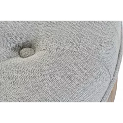 BANQUETTE CAPITONS RONDE LIN GRIS D70x48cm