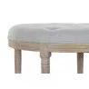 BANQUETTE CAPITONS RONDE LIN GRIS 70X70X