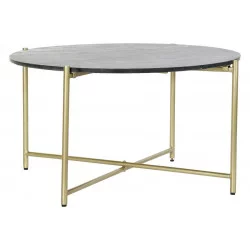 TABLE BASSE EN MARBRE NOIR 81X81X44 PIED