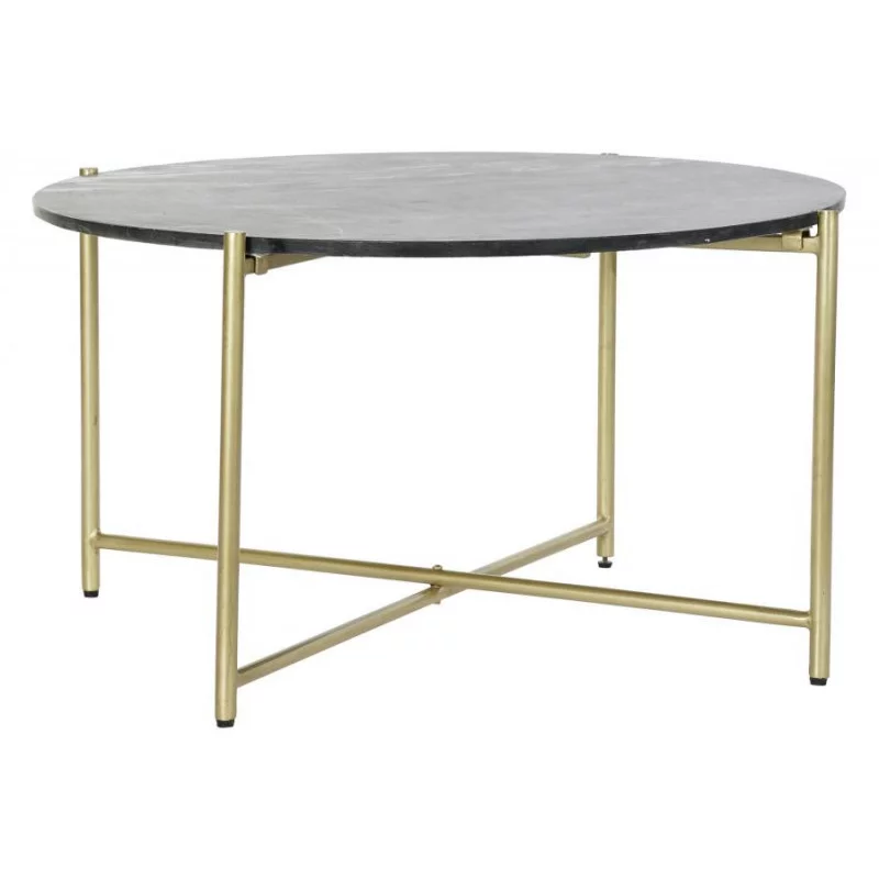 TABLE BASSE EN MARBRE NOIR 81X81X44 PIED