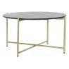 TABLE BASSE EN MARBRE NOIR 81X81X44 PIED