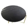 TABLE BASSE EN MARBRE NOIR 81X81X44 PIED