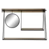 ETAGERE TRAPEZE METAL NOIR AVEC MIROIR 1