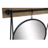 ETAGERE TRAPEZE METAL NOIR AVEC MIROIR 1