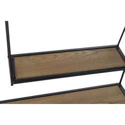 ETAGERE TRAPEZE METAL NOIR AVEC MIROIR 1