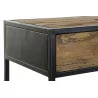 CONSOLE EN BOIS RECYCLE SUR ROUES 120X40