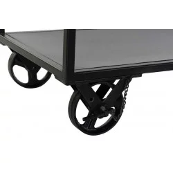 CONSOLE EN BOIS RECYCLE SUR ROUES 120X40