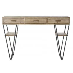CONSOLE NATURE 120X43X78CM 3TIROIRS NATU