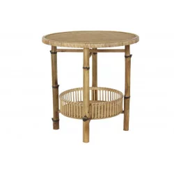 TABLE AUXILIAIRE BAMBOU NATUREL D60x61cm