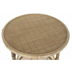TABLE AUXILIAIRE BAMBOU NATUREL D60x61cm
