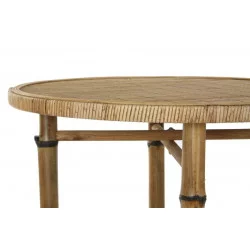 TABLE AUXILIAIRE BAMBOU NATUREL D60x61cm