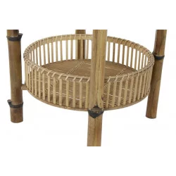 TABLE AUXILIAIRE BAMBOU NATUREL D60x61cm