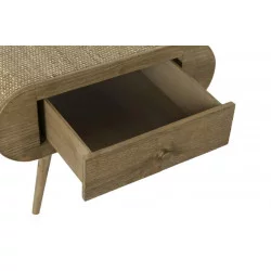 CHEVET ROTIN ARRONDI MDF 62X43X42 NATURE