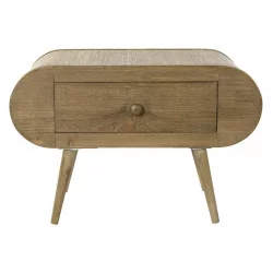 CHEVET ROTIN ARRONDI MDF 62X43X42 NATURE