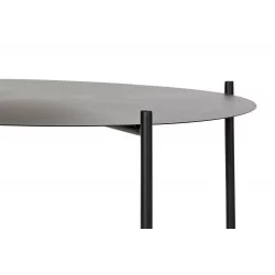 TABLE DOUBLE PLATEAU METAL ET BOIS 70,5X