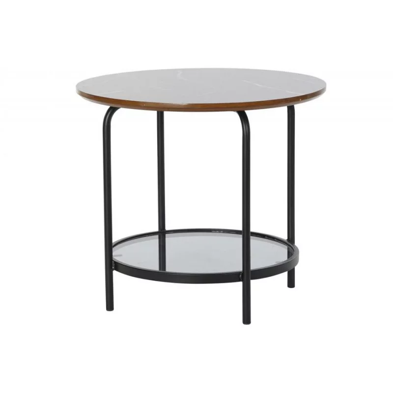 PETITE TABLE STYLE MARBRE NOIR 50X50X45C