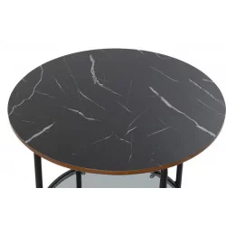 PETITE TABLE STYLE MARBRE NOIR 50X50X45C