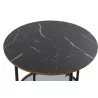 PETITE TABLE STYLE MARBRE NOIR 50X50X45C