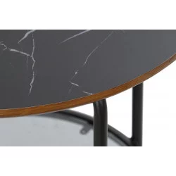 PETITE TABLE STYLE MARBRE NOIR 50X50X45C