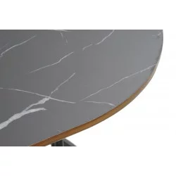 TABLE BASSE STYLE MARBRE NOIR OVAL 99,5X